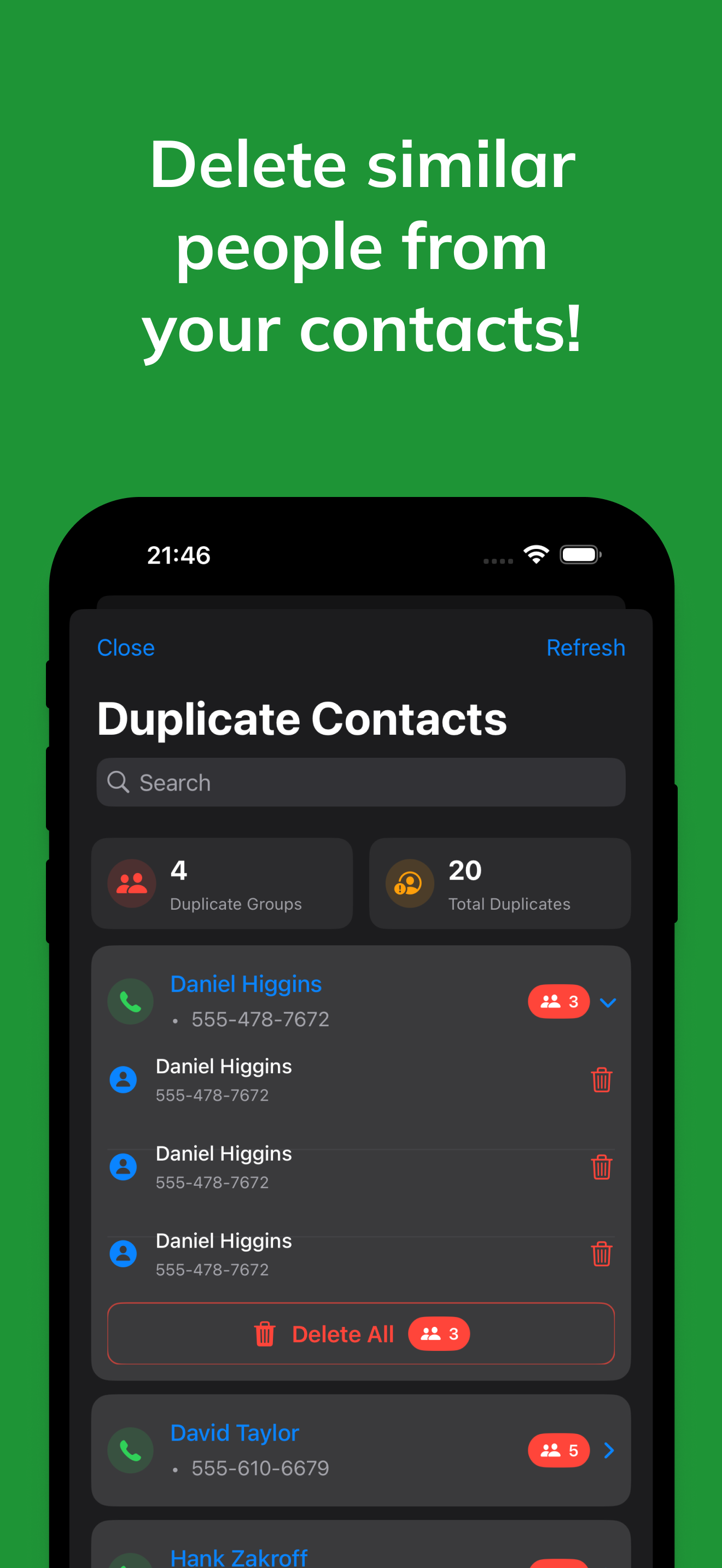 CleanApp AI - Duplicate Contacts